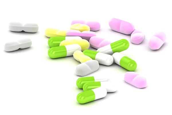 A Group of Medical Pills on a white background — Stock Photo, Image