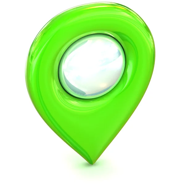 Ikona wskaźnika Zielona mapa — Zdjęcie stockowe
