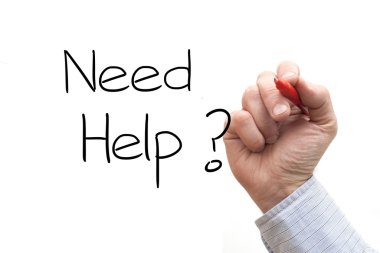 Hand Writing 'Need Help?'