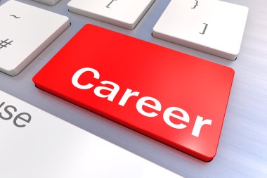 Bilgisayar klavye bir kariyer düğmesini kavramı ile