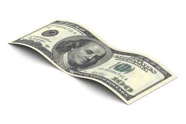 beyaz zemin üzerinde yüz dolarlık banknot kadar yakın 