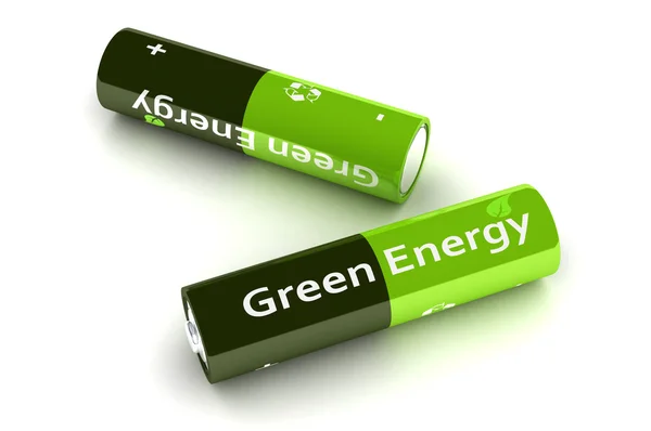 绿色生态动力电池 — 图库照片