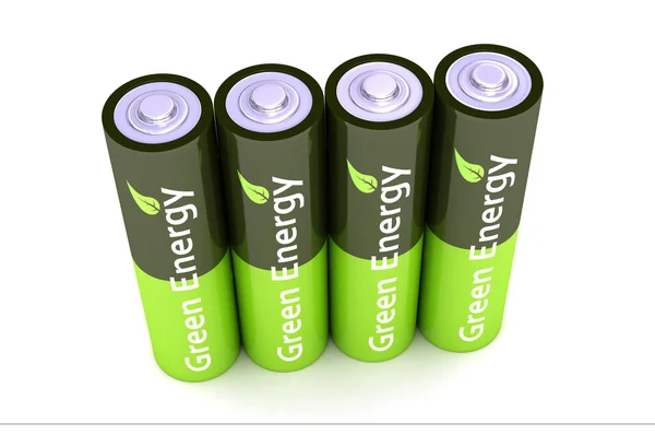 Zelená Eco Power baterie — Stock fotografie