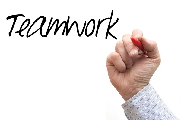 Hand Writing 'Teamwork' — Stockfoto