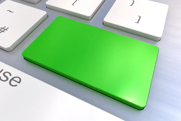 Botão teclado verde em branco — Fotografia de Stock