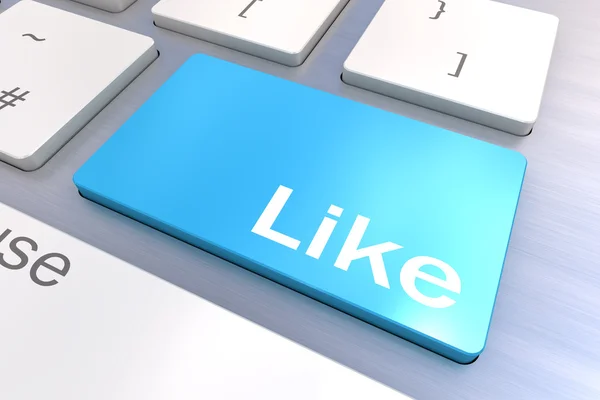 Tastiera per computer con un concetto di Social Media Like Button — Foto Stock