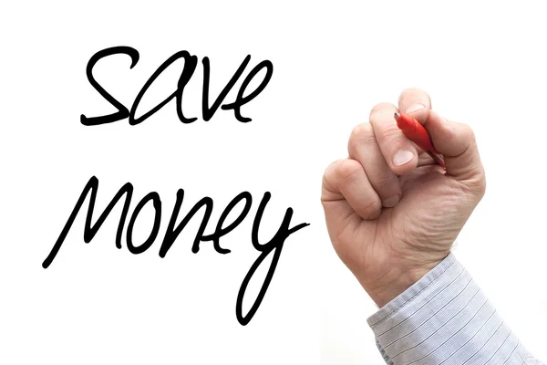 Handschrift "Geld sparen" — Stockfoto