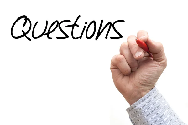 Hand Writing 'Questions' — Stock Photo, Image