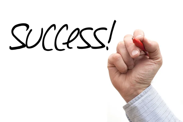 Hand Writing 'Success!' — Stock Photo, Image