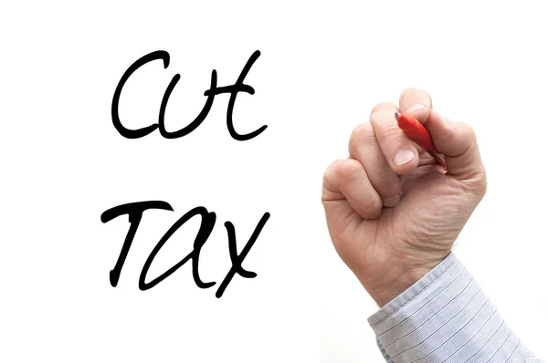 Hand Writing 'Cut Tax' — Φωτογραφία Αρχείου