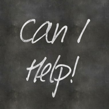 Hand Writing 'Can I Help'