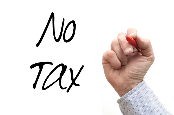 Hand Writing 'No Tax' — Φωτογραφία Αρχείου