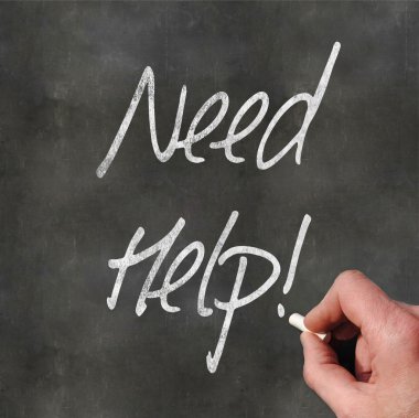 Hand Writing 'Need Help'