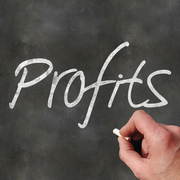 Hand Writing Profits — Stock Photo, Image