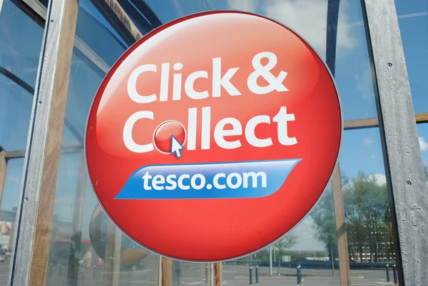 Tesco Click and Collect Signage — Stock Photo, Image