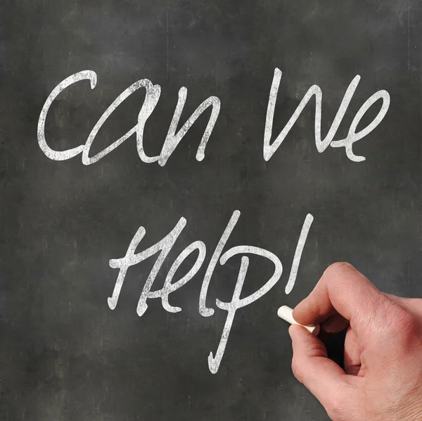 Hand Writing 'Can We Help' — Stock Photo, Image