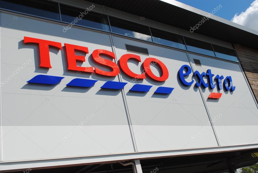 Dudley - Apr 26: View of a Tesco logo on the outside of a Extra store on Apr 26th, 2015 in Dudley, UK. Tesco has announced the closure of 43 stores in the UK after reporting massive financial losses.