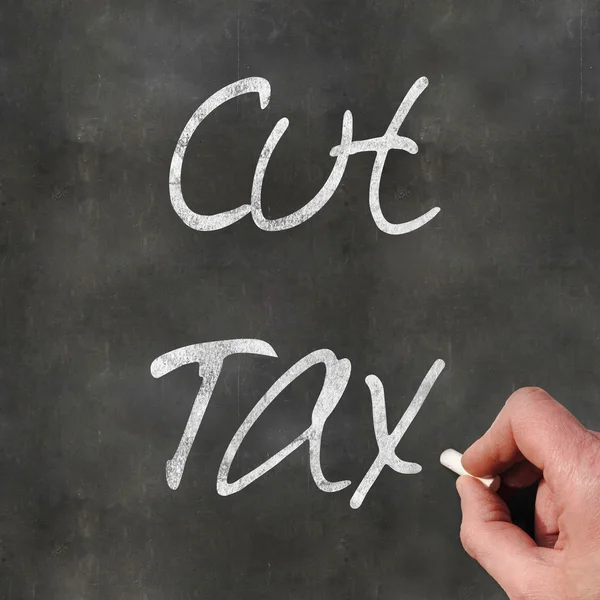 Blackboard Cut Tax Stock Image