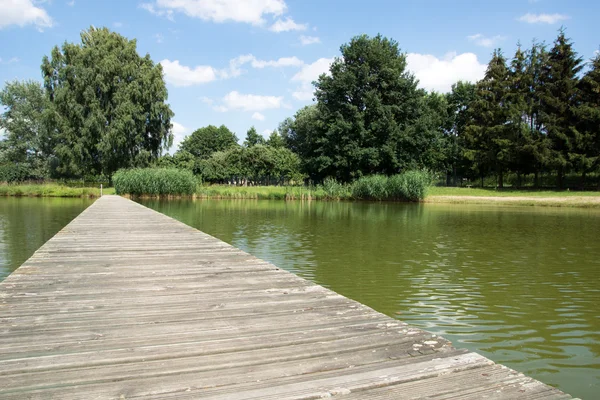 Fából készült footbridge — Stock Fotó