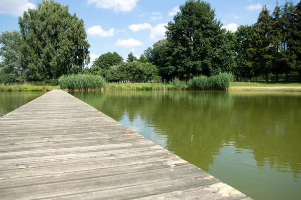 Wooden footbridge — Stock Photo, Image