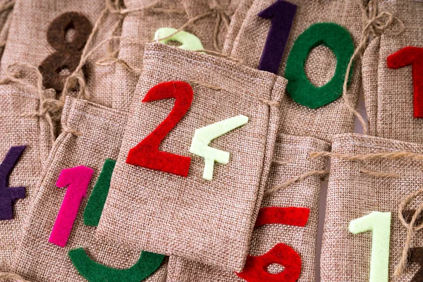 Advent Calendar of jute — Stock Photo, Image