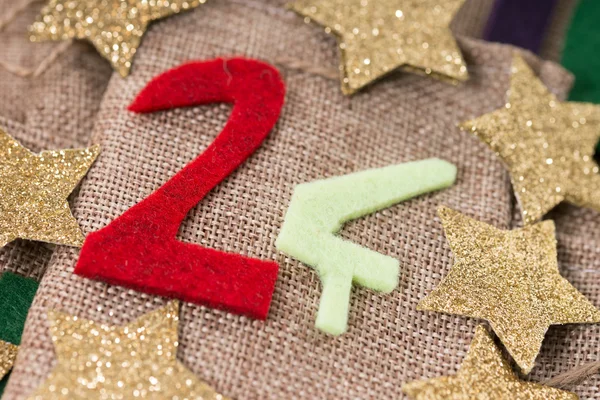 Adventkalender van jute — Stockfoto