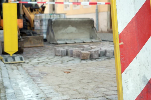 Barrière op een bouwplaats — Stockfoto