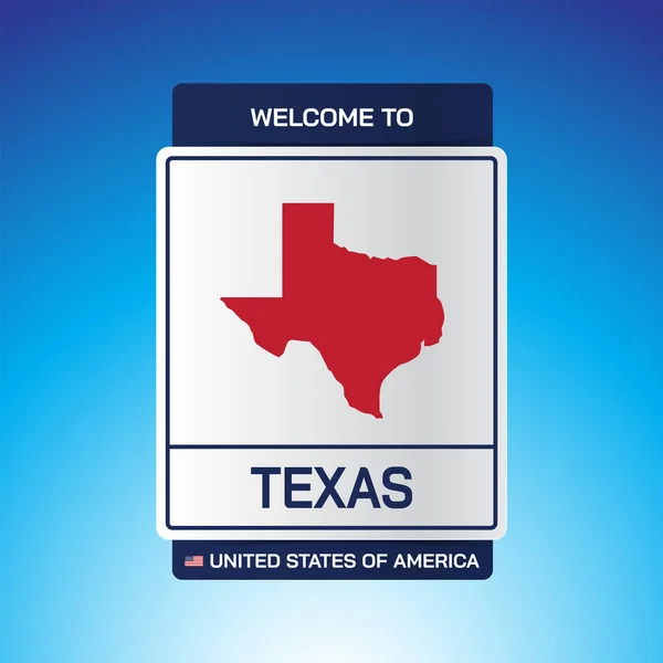 Sign Spojené Státy Americké Message Texas Map Blue Background Vector — Stockový vektor