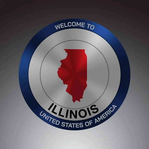 Style Sign Shield États Unis Amérique Avec Message Illinois Carte — Image vectorielle