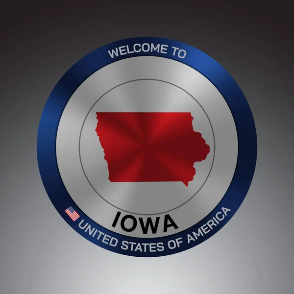 Style Sign Shield États Unis Amérique Avec Message Iowa Carte — Image vectorielle