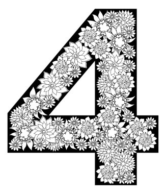 çiçek sayı 4 yazı tipi