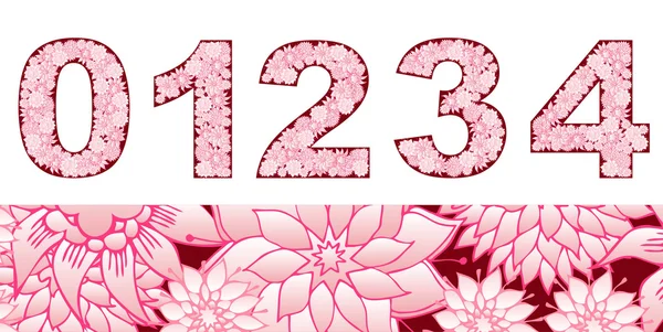 Αριθμούς που με floral στοιχεία — Διανυσματικό Αρχείο