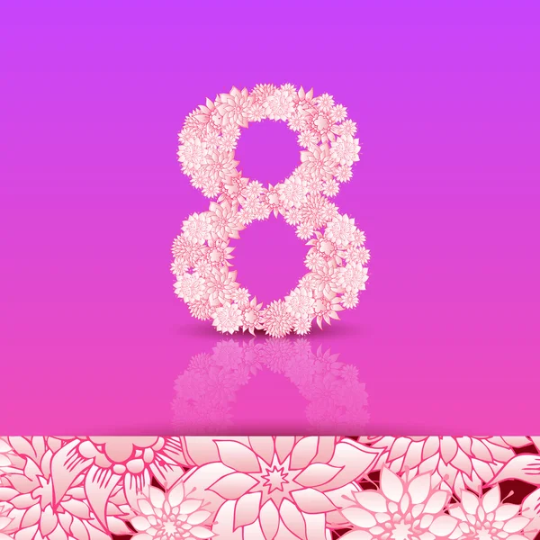 Fonte floral number 8 Illustration De Stock