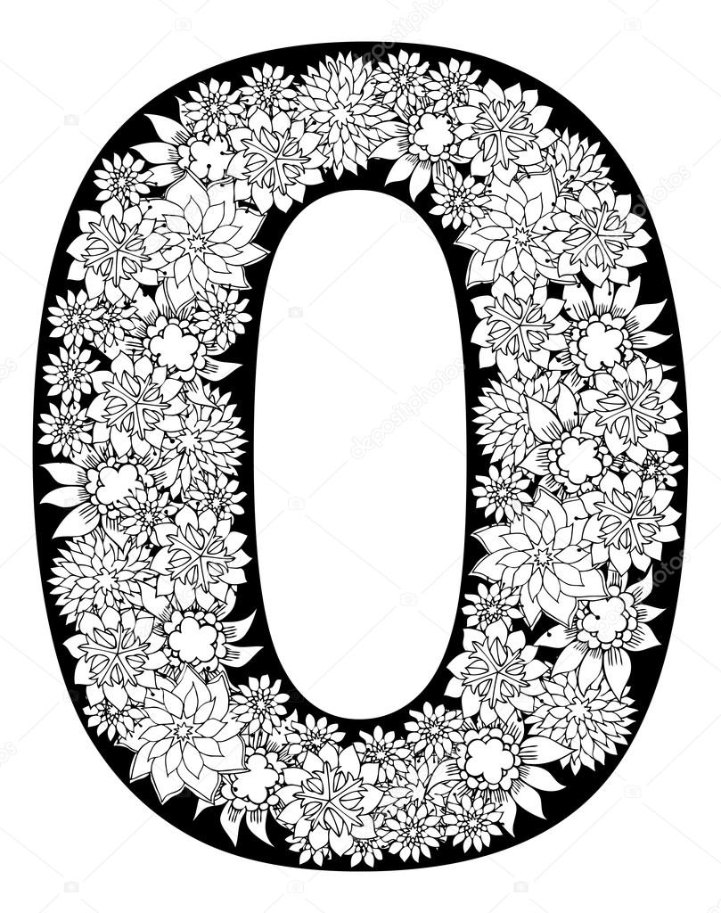 floral number 0 font