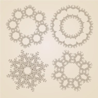 süs rozet veya kar taneleri