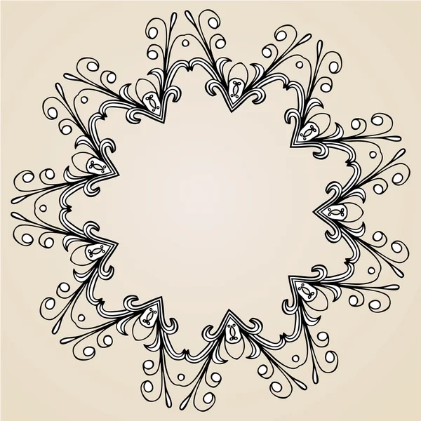 Rosette ornementale ou flocon de neige — Image vectorielle