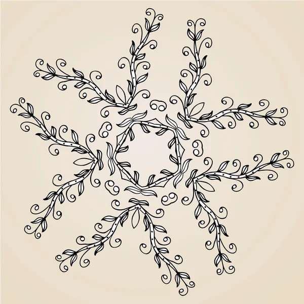 Decoratieve rozet of sneeuwvlok — Stockvector