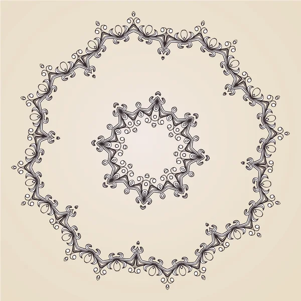 Rosette ornementale ou flocon de neige — Image vectorielle