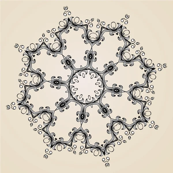 Ornamental rosette or snowflake — Stock Vector