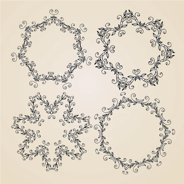 Ornamental rosettes or snowflakes — Stock Vector