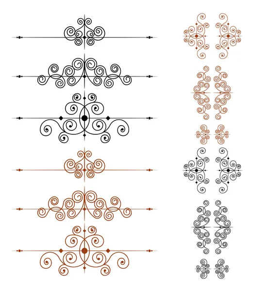 Elementi e monogrammi disegnati a mano . — Vettoriale Stock