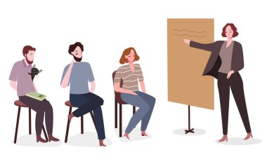 İnsanlar kolleksiyonları protesto ediyor düz çizgi film tarzıyla poster gösterisi yapıyorlar