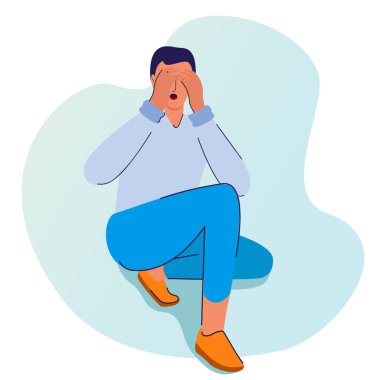 Adam onun başını düz çizgi filmdeki gibi tutuyor.