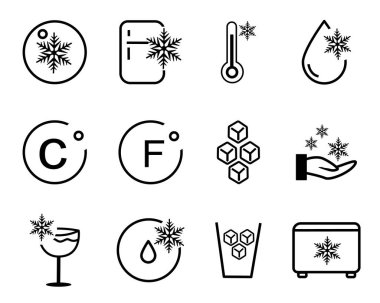 cold storage icon icons collection package white isolated background with outline style clipart