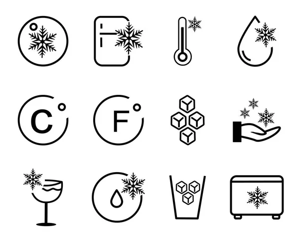Icono de almacenamiento en frío iconos paquete de colección fondo blanco aislado con estilo de esquema — Vector de stock