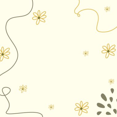 çiçek deseni ve pastel renkli eğri çizgi arkaplan çizgi film vektörü olarak kullanılabilir