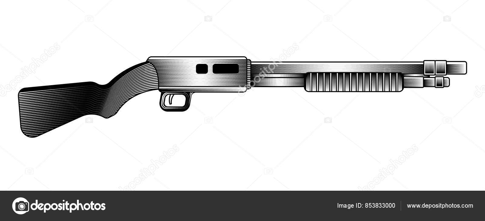Immagini vettoriali stock di Pompa fucile | DepositPhotos, image size:1600x729