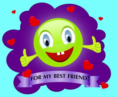 güler yüz benim en iyi arkadaşım için. Vektör çizim. Kavramı