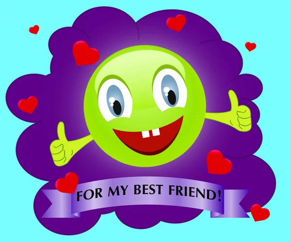 güler yüz benim en iyi arkadaşım için. Vektör çizim. Kavramı