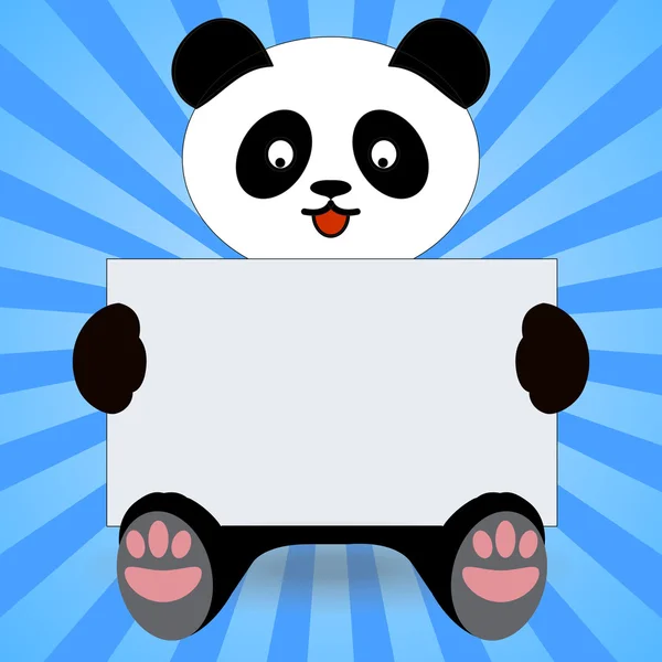 Panda com banner vazio — Vetor de Stock